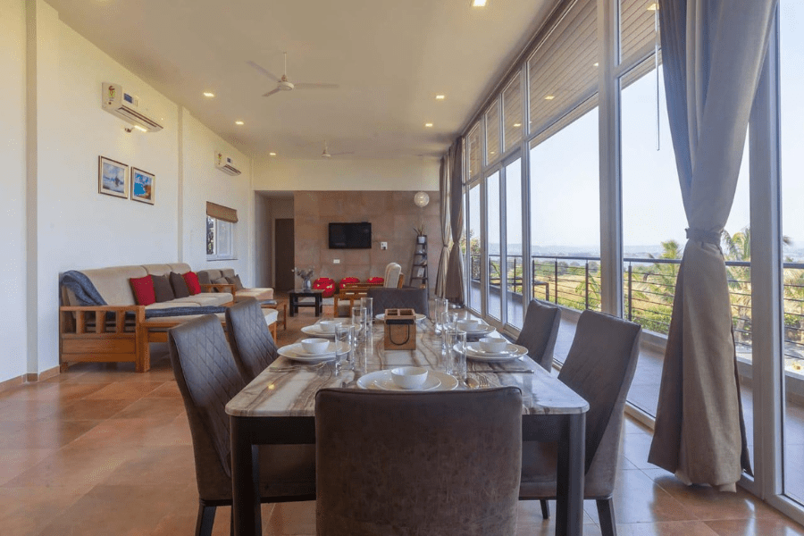 Spacious modern interior of a luxury villa in Nashik.